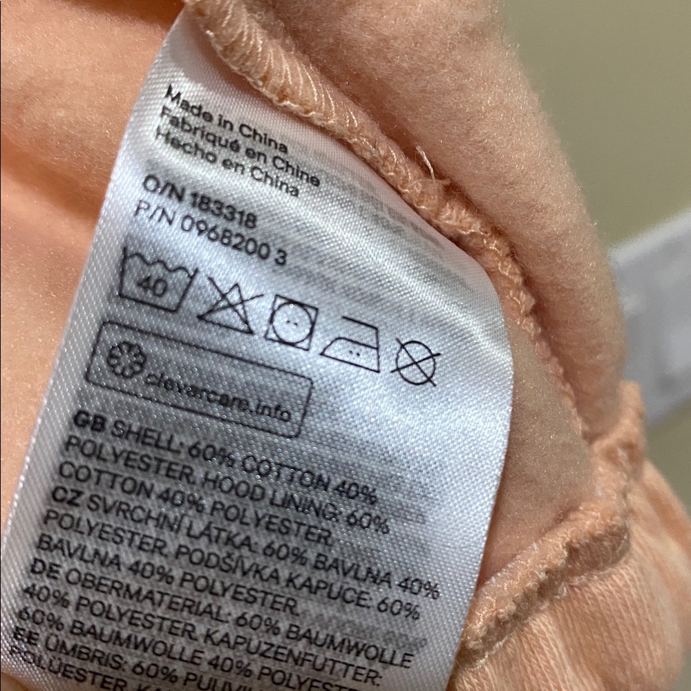 New with tag H&M Peach orange Zip up Jacket with Hood sweater sweatshirt hoodie - Picture 5 of 7